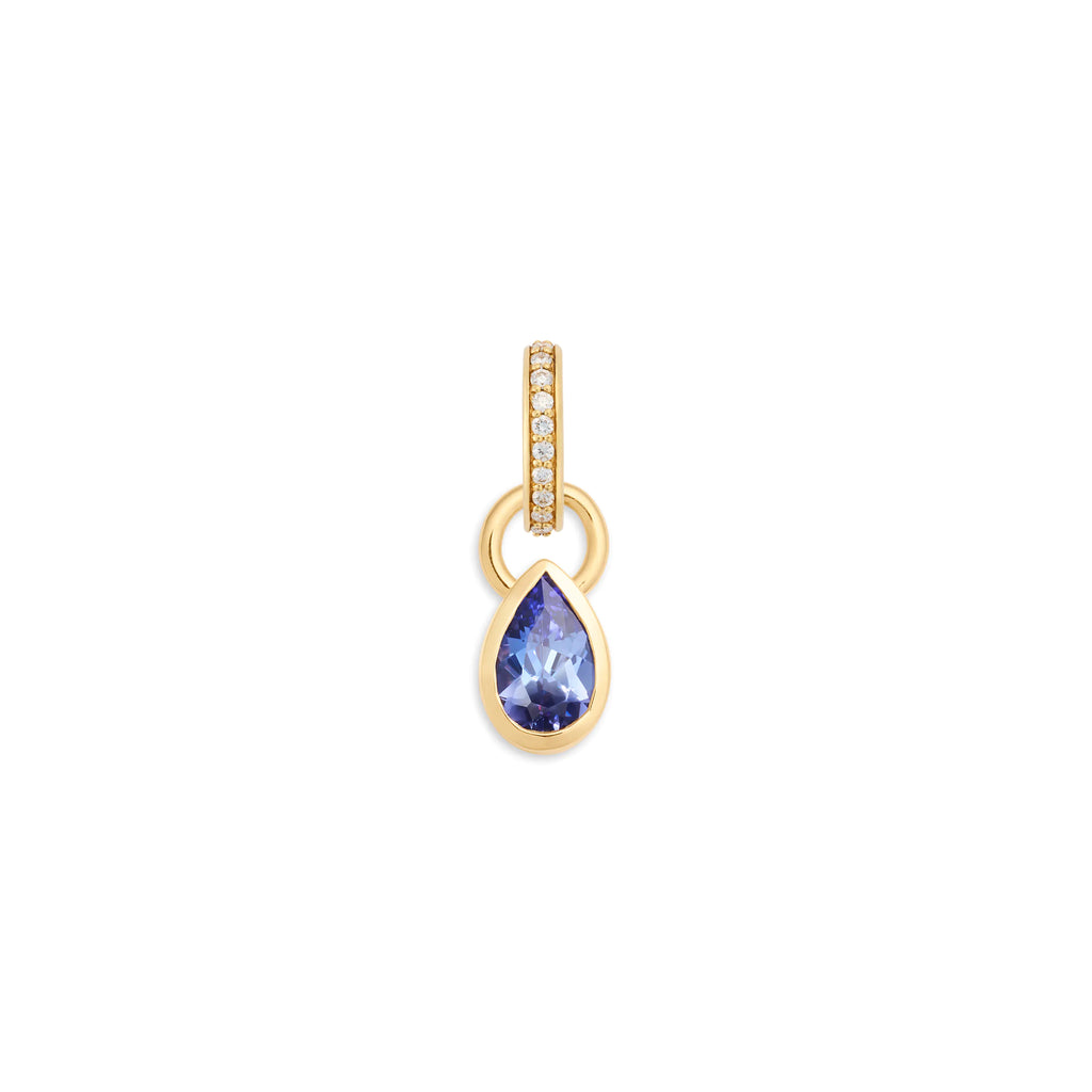 True Love | Forever & Always a Pair Pear Pendant | Tanzanite, 18K Yellow Gold view 2