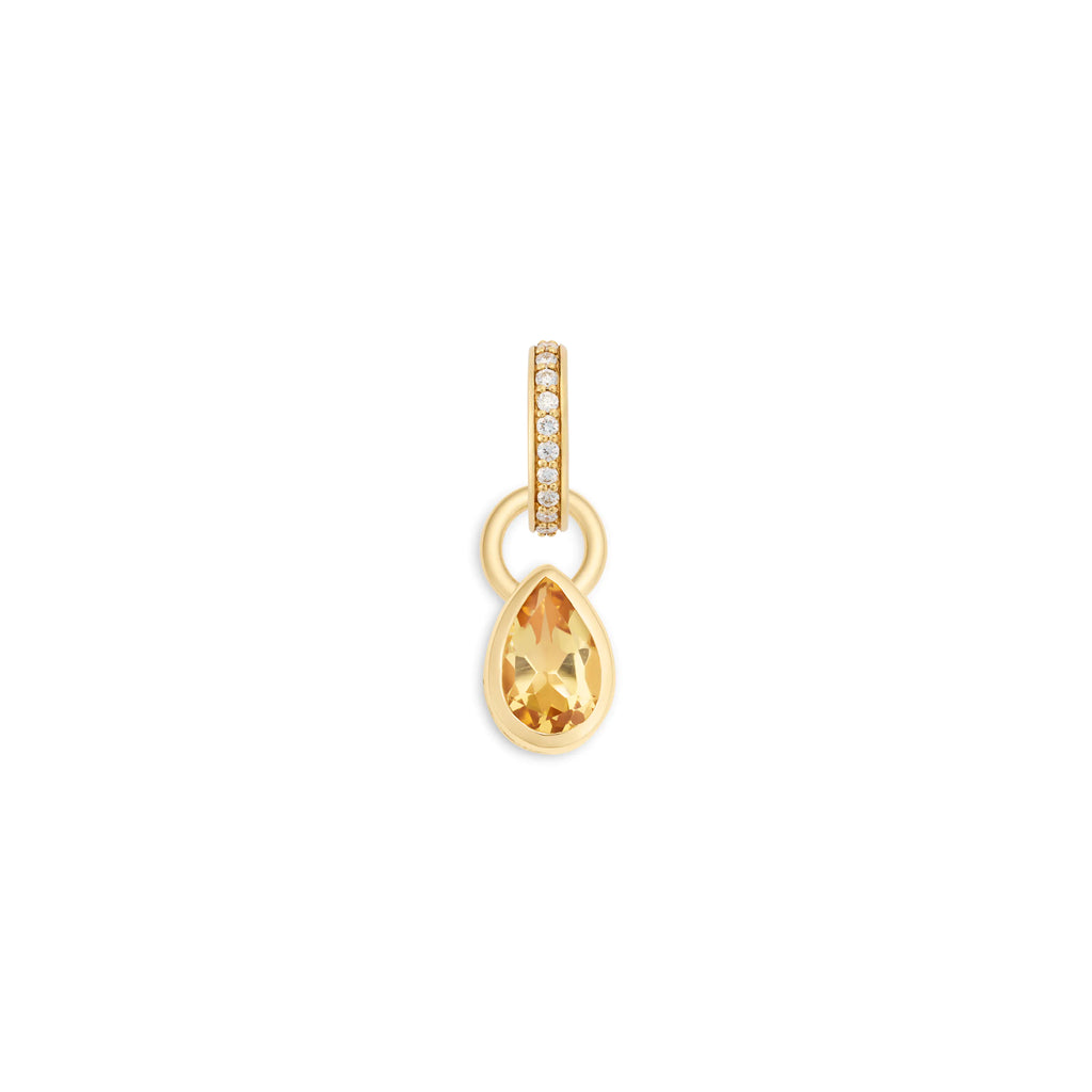 True Love | Forever & Always a Pair Pear Pendant | Yellow Citrine, 18K Yellow Gold view 2