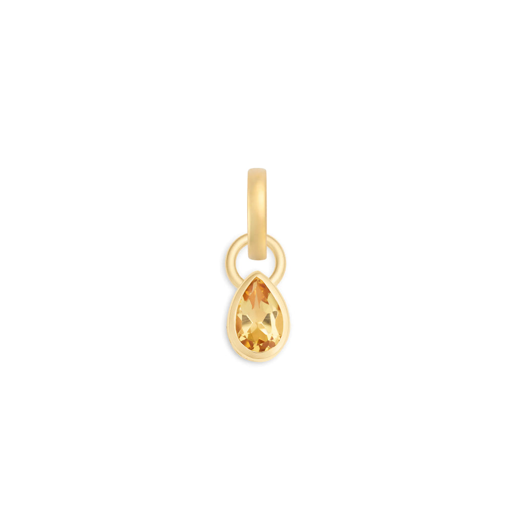 True Love | Forever & Always a Pair Pear Pendant | Yellow Citrine, 18K Yellow Gold view 1