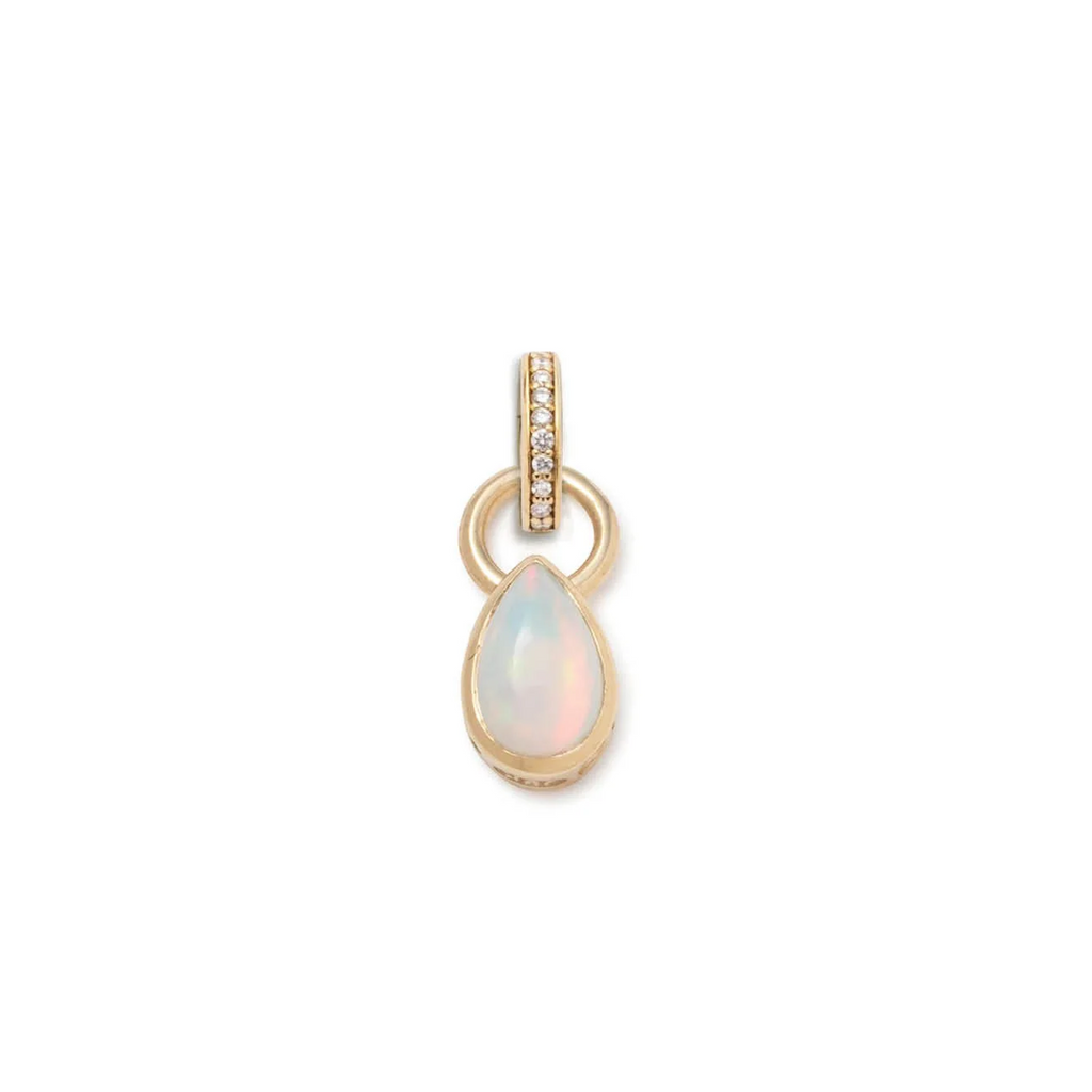 18K Yellow Gold Forever & Always a Pair Opal Pear Pendant : in Yellow Gold with an Annex Link – FoundRae view 2