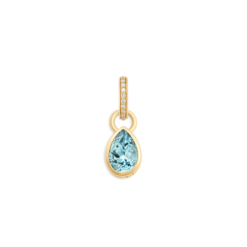 18K Yellow Gold True Love | Forever & Always a Pair Pear Pendant | Aquamarine, 18K Yellow Gold – FoundRae view 5