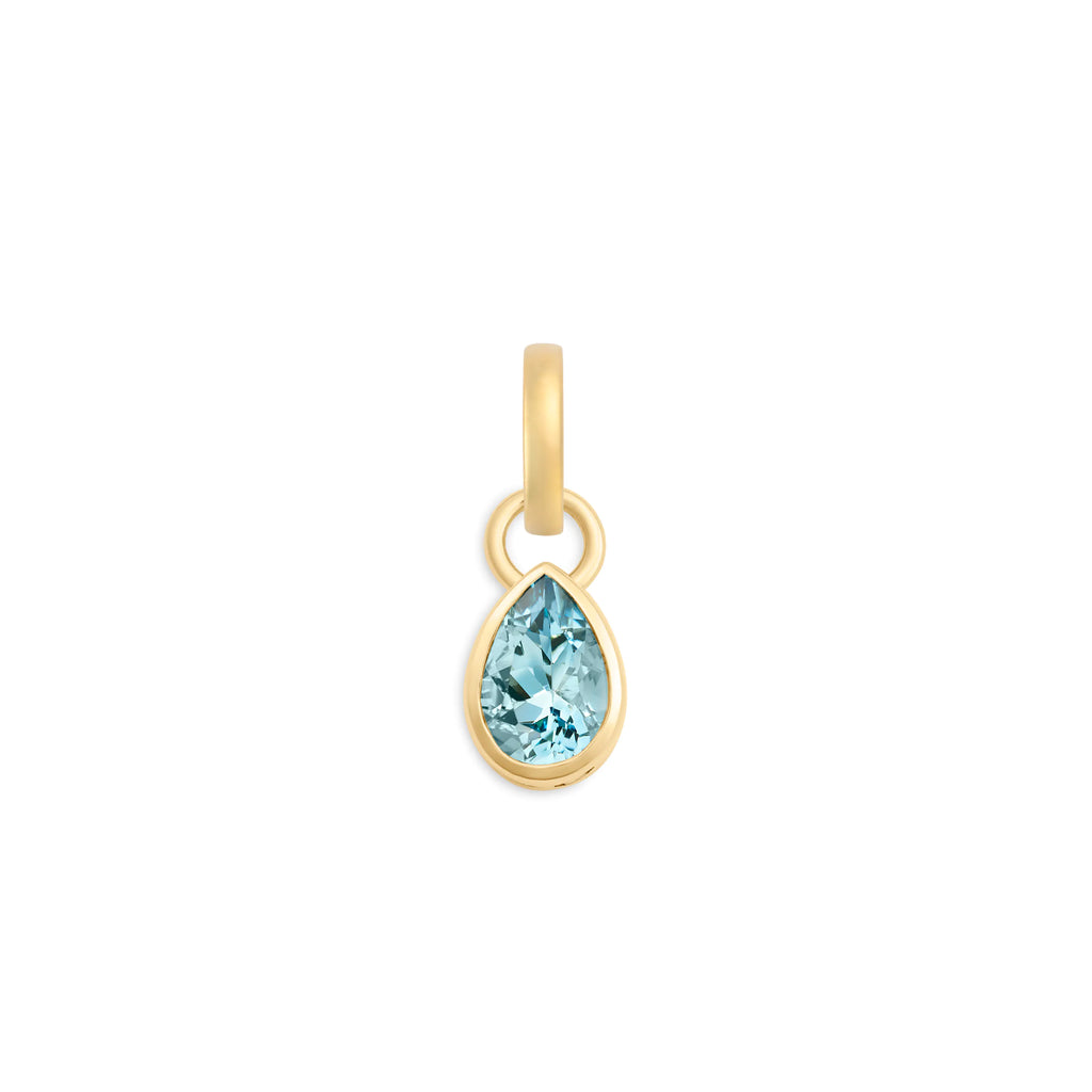 18K Yellow Gold True Love | Forever & Always a Pair Pear Pendant | Aquamarine, 18K Yellow Gold – FoundRae view 4