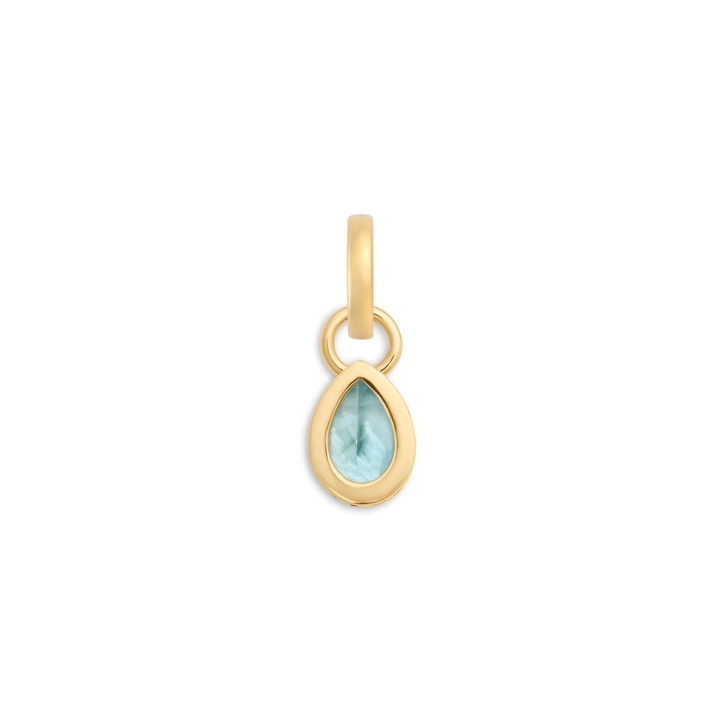 18K Yellow Gold True Love | Forever & Always a Pair Pear Pendant | Aquamarine, 18K Yellow Gold – FoundRae view 6