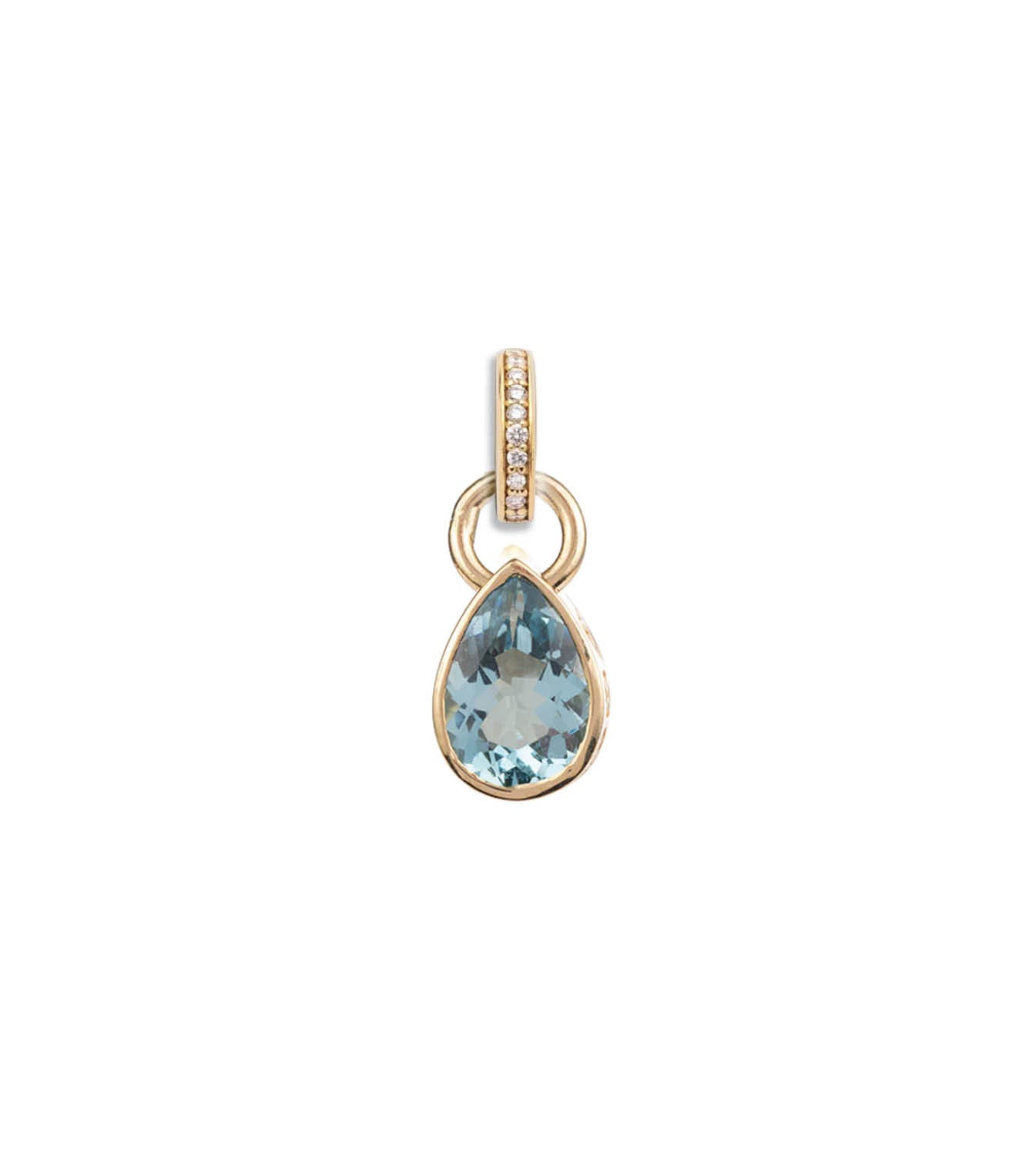 Forever & Always a Pair : 1.65ct Aquamarine Pear Pendant with Oval Pushgate