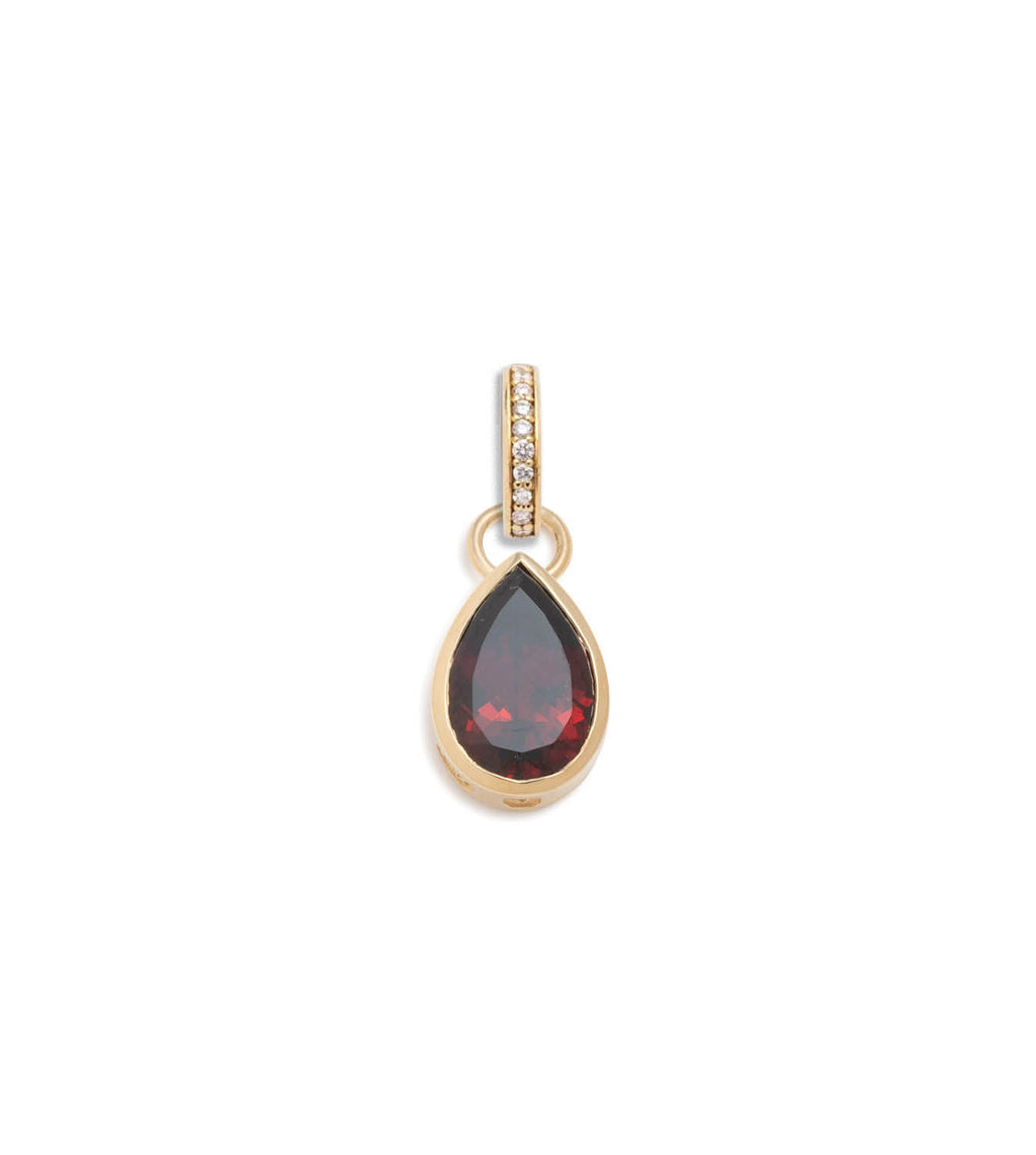 18K Yellow Gold Forever & Always a Pair - Love : 3ct Garnet Pear Pendant with Oval Pushgate – FoundRae