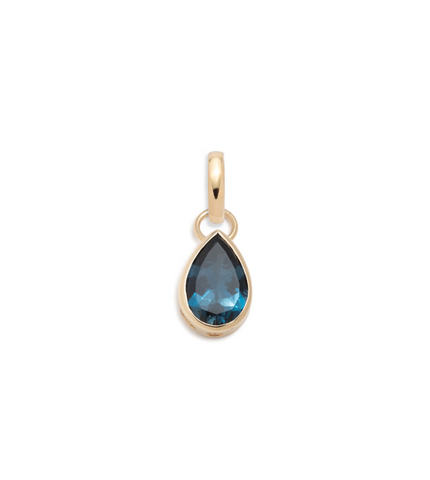 Forever & Always a Pair - Love : 2.5ct London Blue Topaz Pear Pendant with Oval Pushgate