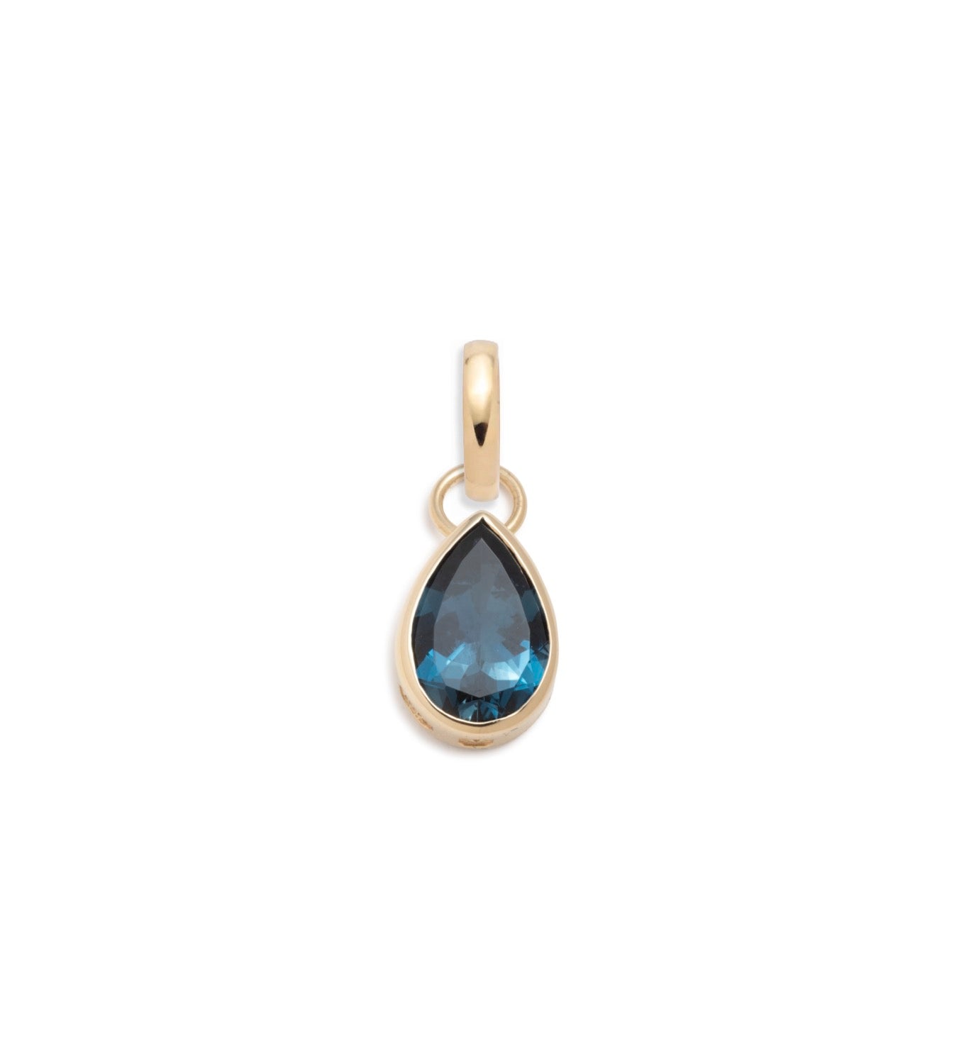 Forever & Always a Pair - Love : 4.3ct London Blue Topaz Pear Pendant with Oval Pushgate