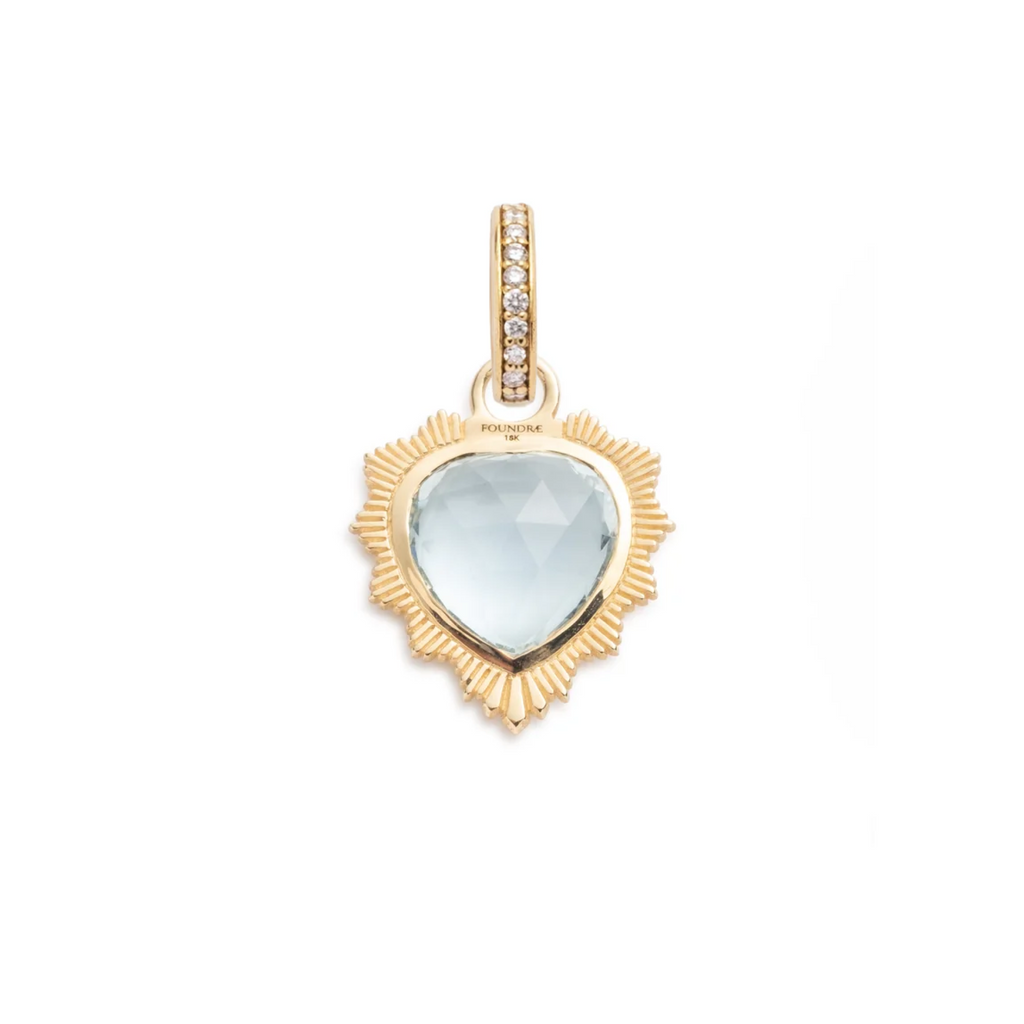 Gemstone Heart - Love : Aquamarine with Annex Link view 1