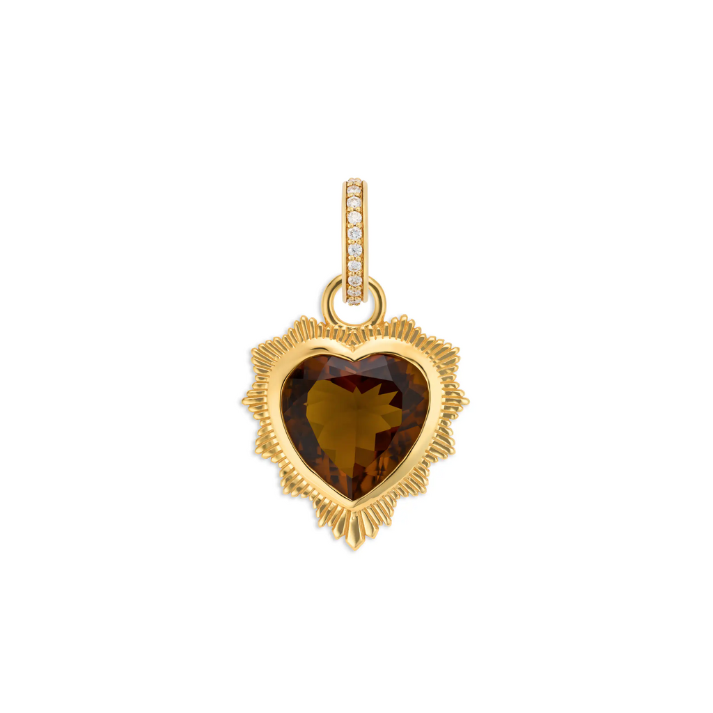 True Love | Gemstone Heart Medallion | Champagne Citrine, 18K Yellow Gold view 1