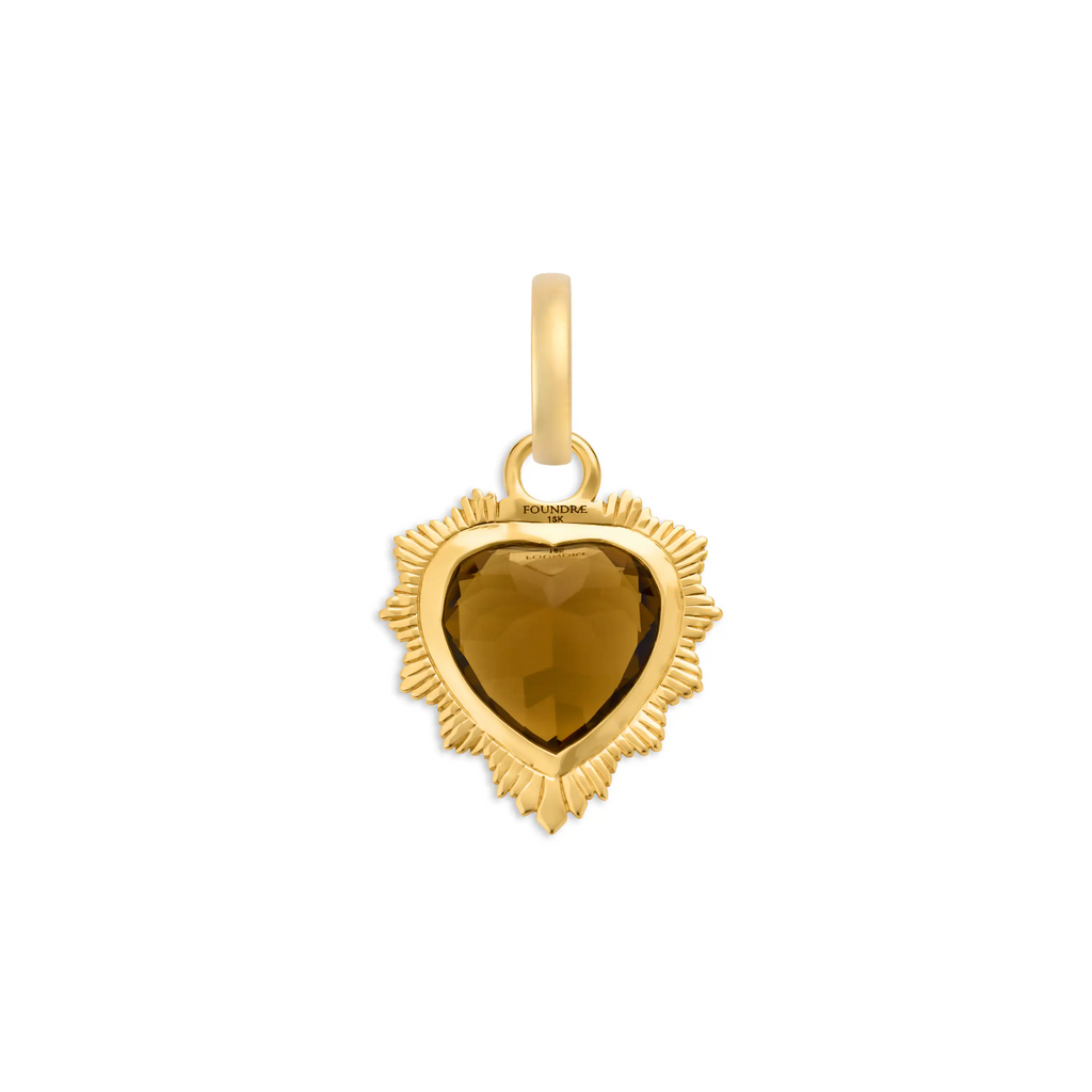 18K Yellow Gold True Love | Gemstone Heart Medallion | Champagne Citrine, 18K Yellow Gold – FoundRae view 4