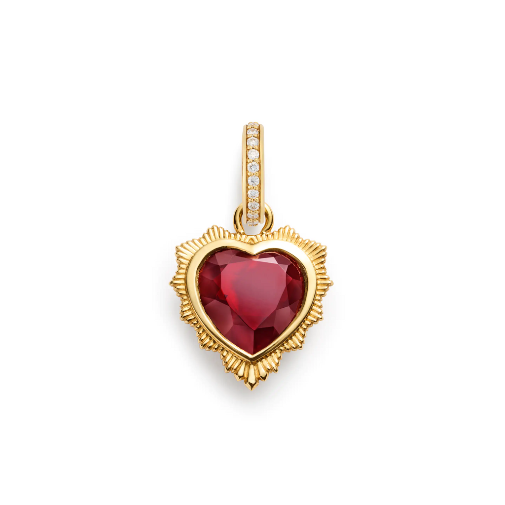 True Love | Gemstone Heart Medallion | Garnet, 18K Yellow Gold view 1