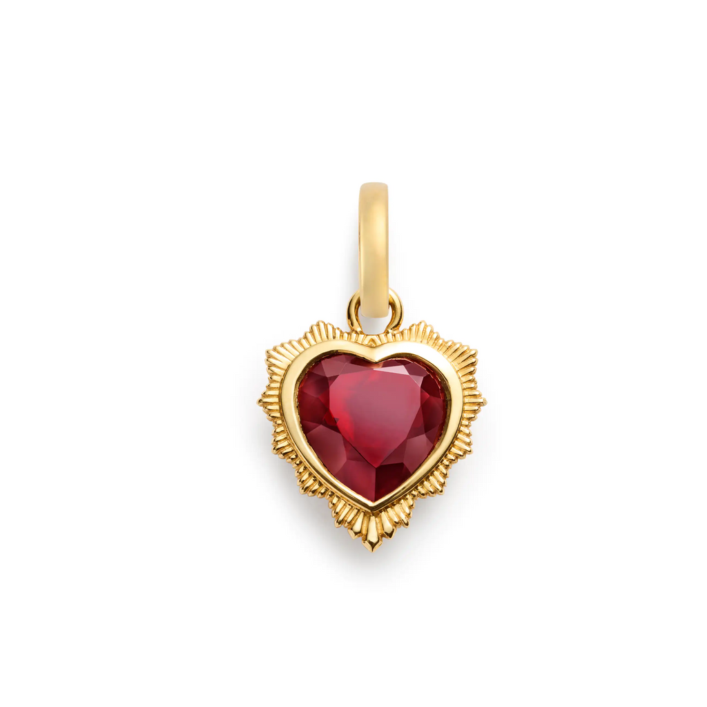 18K Yellow Gold True Love | Gemstone Heart Medallion | Garnet, 18K Yellow Gold – FoundRae view 3