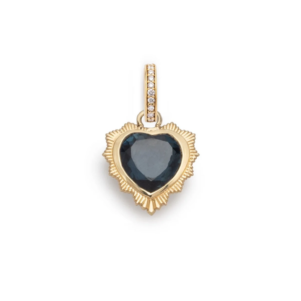 Gemstone Heart - Love : London Blue Topaz Medallion with Annex Link view 1