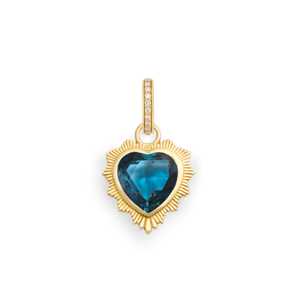 True Love | Gemstone Heart Medallion | London Blue Topaz, 18K Yellow Gold view 1