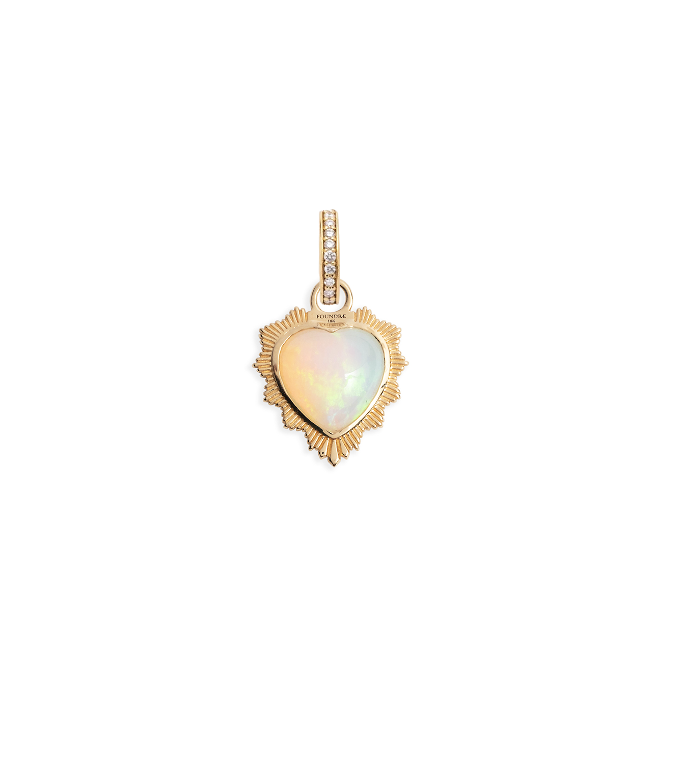 Gemstone Heart - Love : Opal with Oval Pushgate