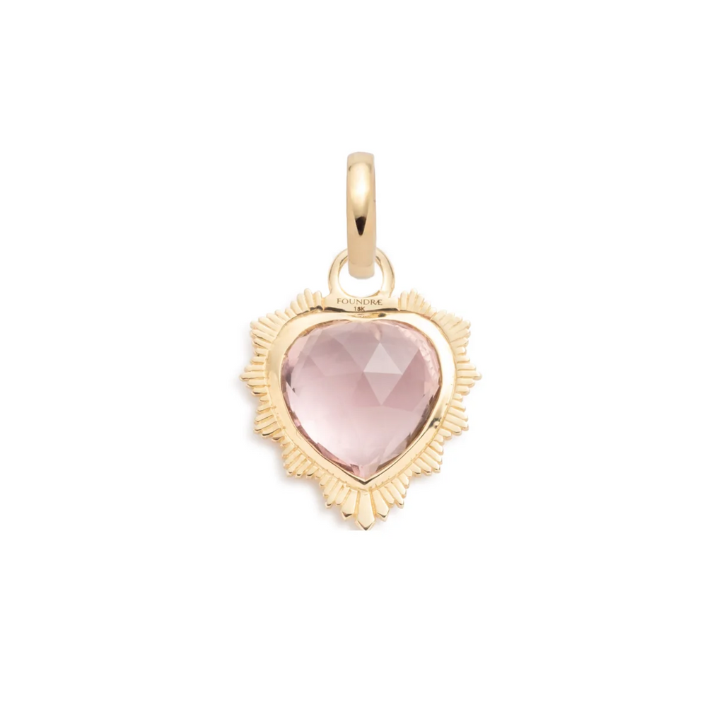 Gemstone Heart - Love : Pink Tourmaline with Annex Link view 1