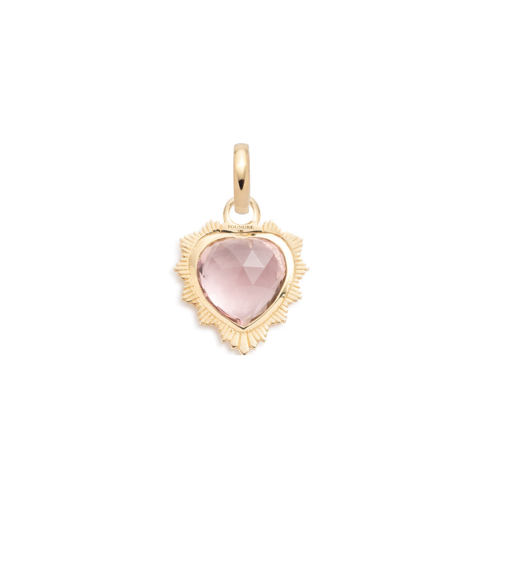 Gemstone Heart - Love : Pink Tourmaline with Annex Link view 1