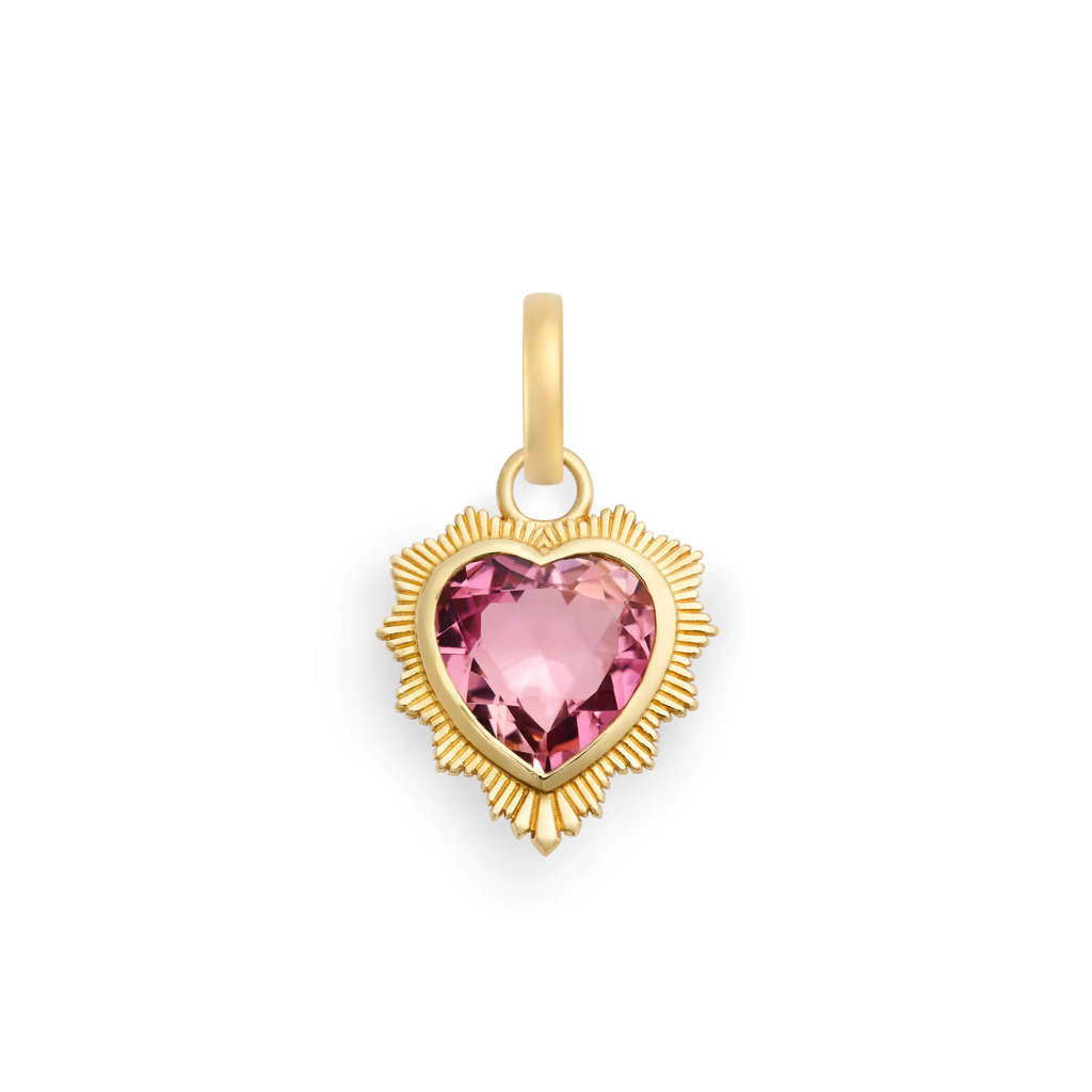 True Love | Gemstone Heart Medallion | Pink Tourmaline, 18K Yellow Gold view 1