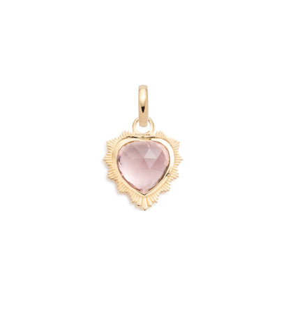 Gemstone Heart - Love : Pink Tourmaline with Oval Pushgate
