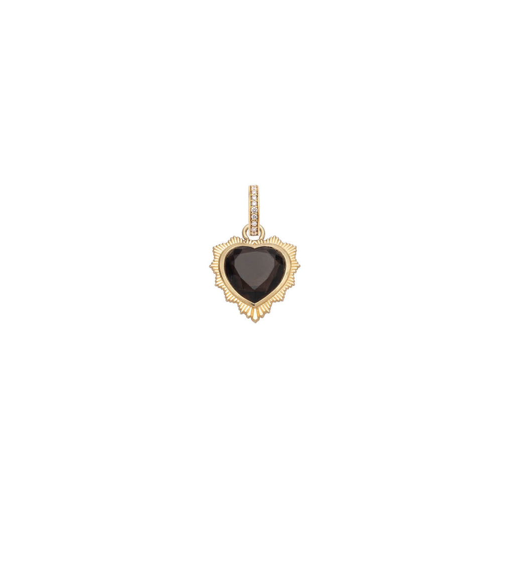 18K Yellow Gold Gemstone Heart - Love : Smoky Quartz Medallion with Oval Pushgate – FoundRae