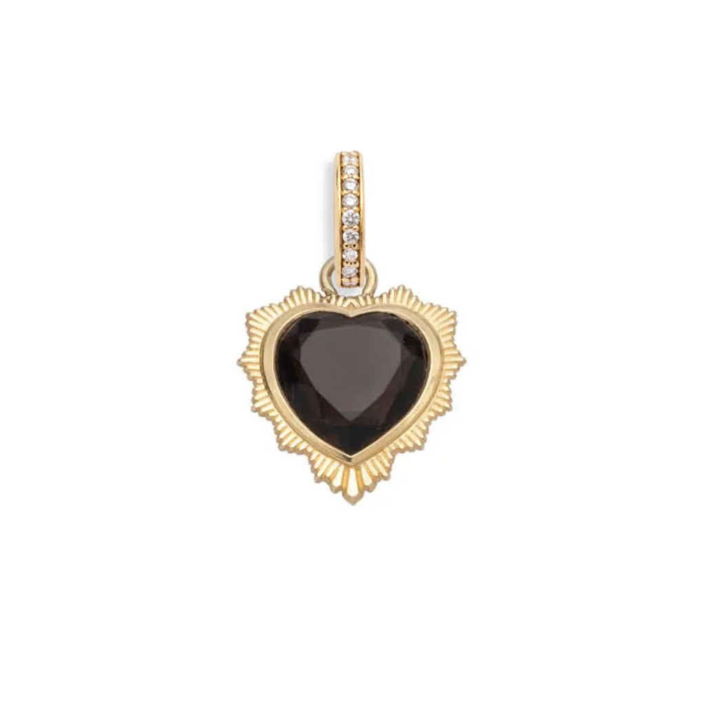 Gemstone Heart - Love : Smoky Quartz Medallion with Annex Link view 1