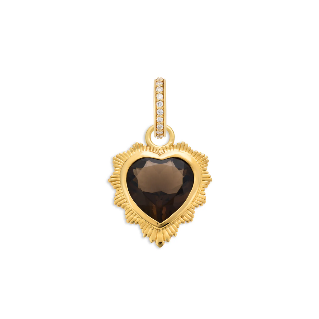 True Love | Gemstone Heart Medallion | Smoky Quartz, 18K Yellow Gold view 1
