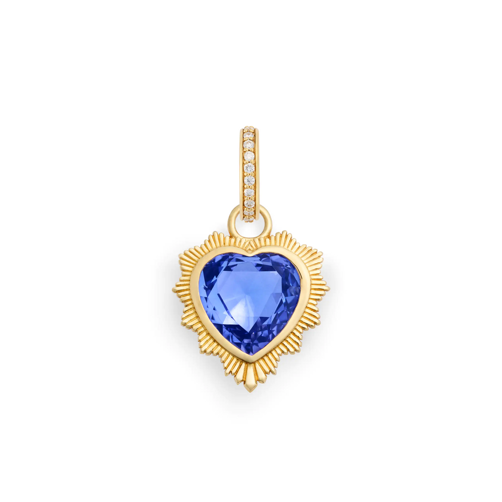 18K Yellow Gold True Love | Gemstone Heart Medallion | Tanzanite, 18K Yellow Gold – FoundRae view 3