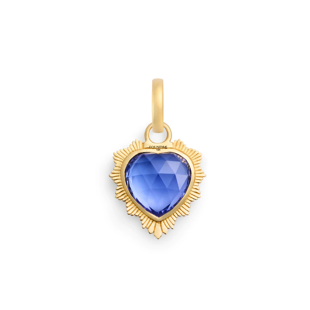 18K Yellow Gold True Love | Gemstone Heart Medallion | Tanzanite, 18K Yellow Gold – FoundRae view 4