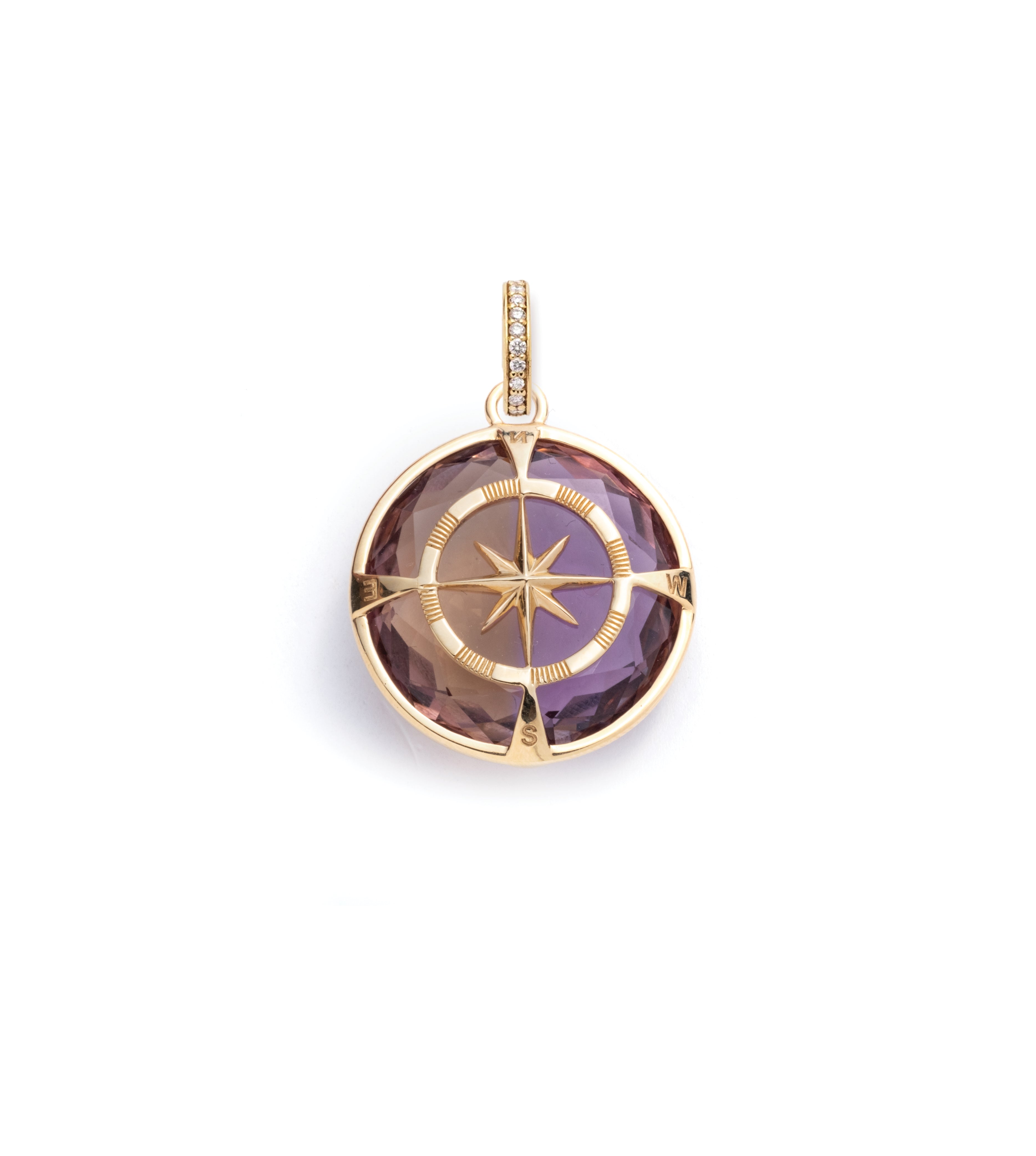 Internal Compass : Large Ametrine Gemstone Pendant with Annex Link