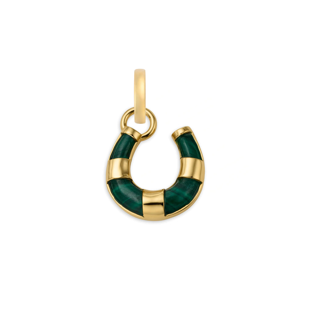 18K Yellow Gold Protection | Horseshoe Miniature Pendant | Malachite, 18K Yellow Gold – FoundRae view 3