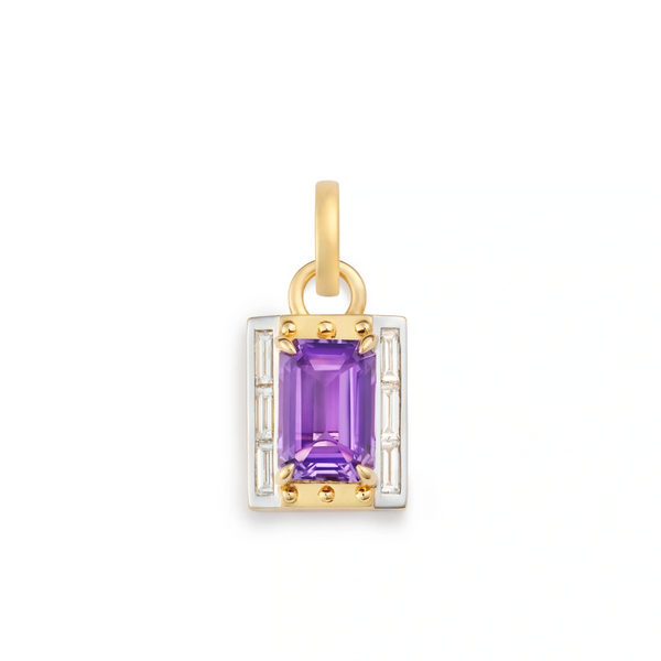 True Love | Lovestruck Pierced Cache Link Pendant | Amethyst, Diamonds, Yellow Gold
