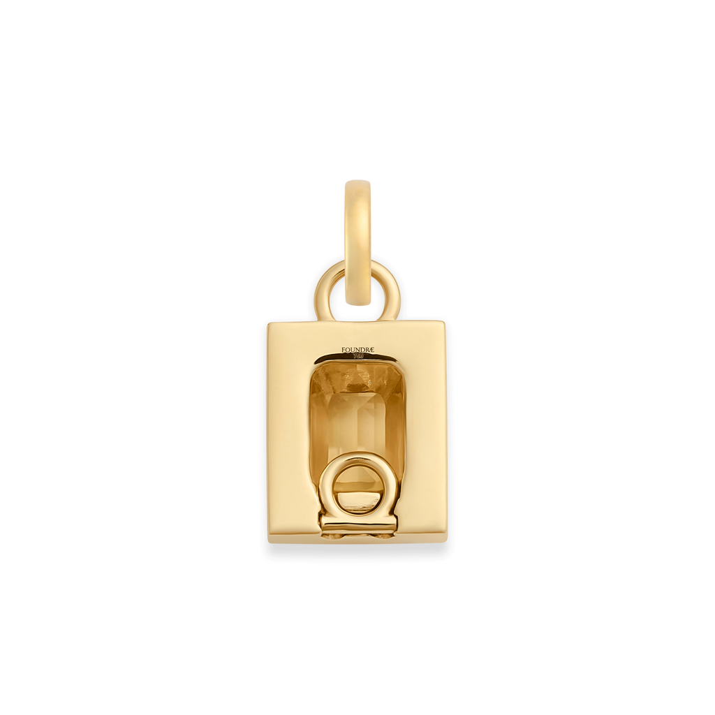 18K Yellow Gold True Love | Lovestruck Pierced Cache Link Pendant | Yellow Citrine, Diamonds, Yellow Gold – FoundRae view 4