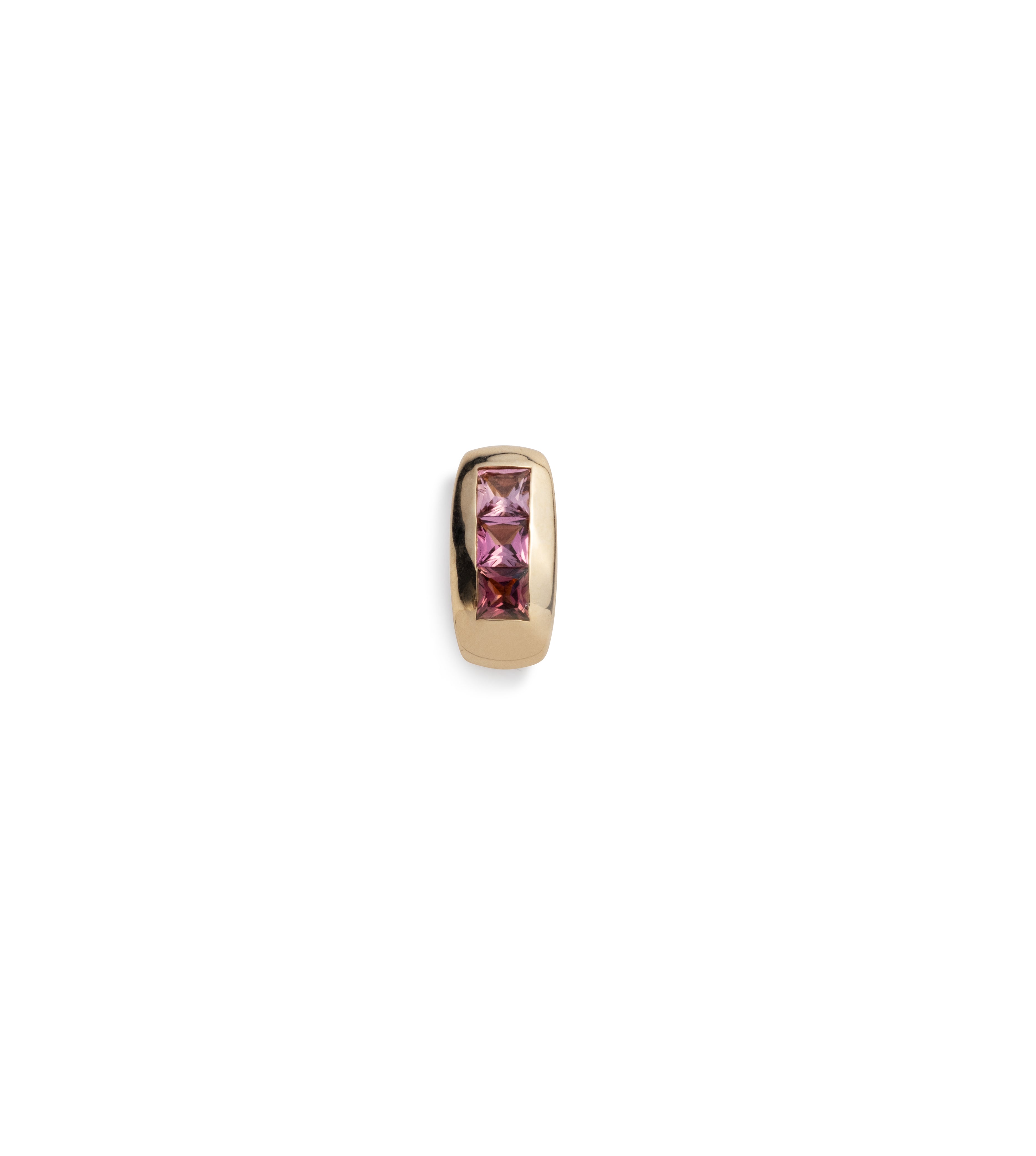 Princess Cut Pink Tourmaline : Gemstone Heart Slide