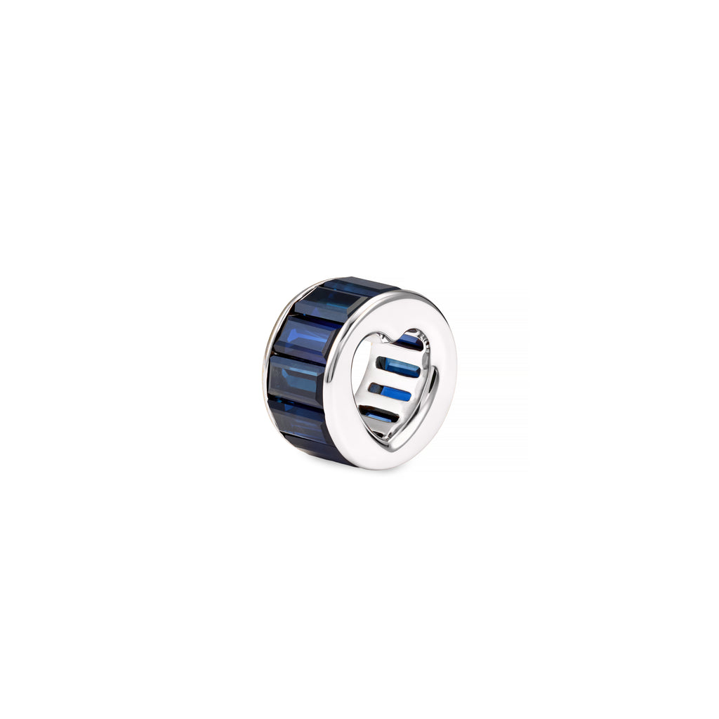 True Love | Baguette Heart Beat | Blue Sapphire, 18K White Gold view 1