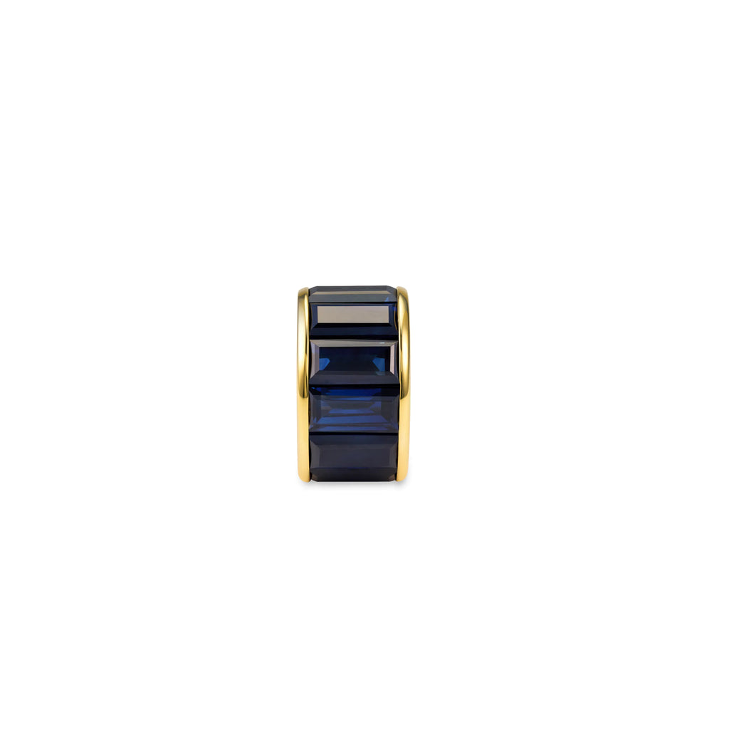 18K Yellow Gold True Love | Baguette Heart Beat | Blue Sapphire, 18K Yellow Gold – FoundRae view 3