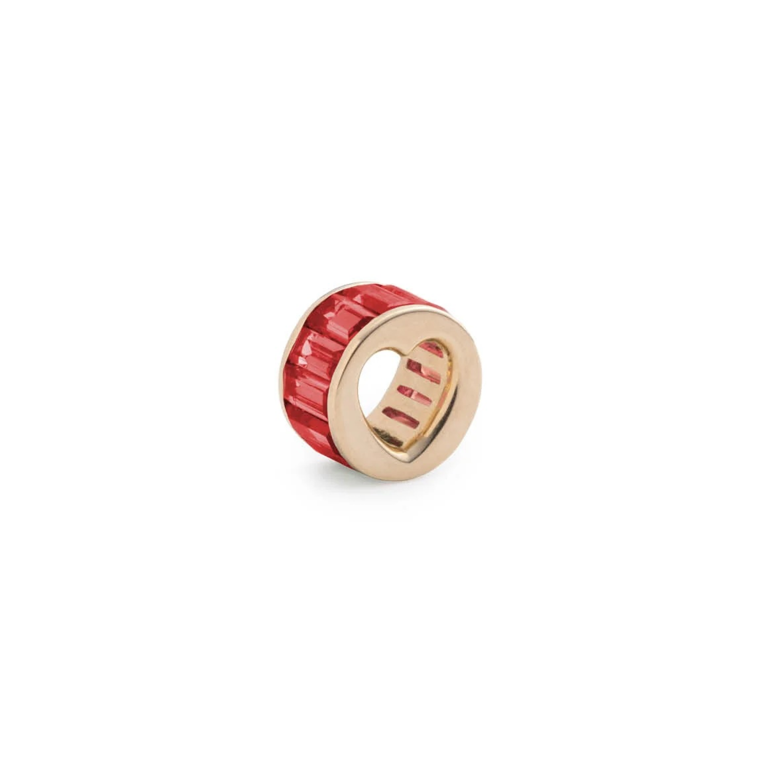 true love | baguette heart beat | ruby, yellow gold