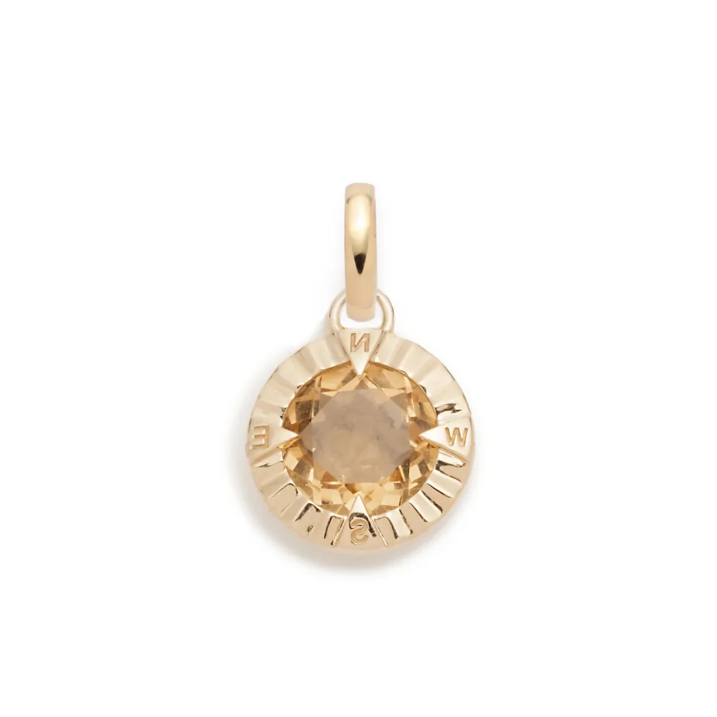 18K Yellow Gold Internal Compass : Champagne Citrine Gemstone with Annex Link – FoundRae view 3