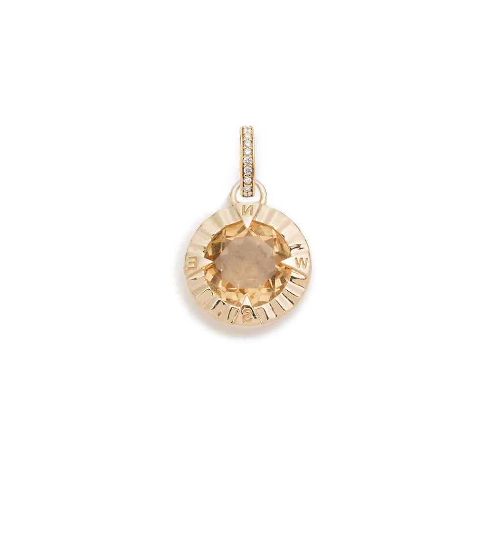 18K Yellow Gold Internal Compass : Champagne Citrine Gemstone with Annex Link – FoundRae