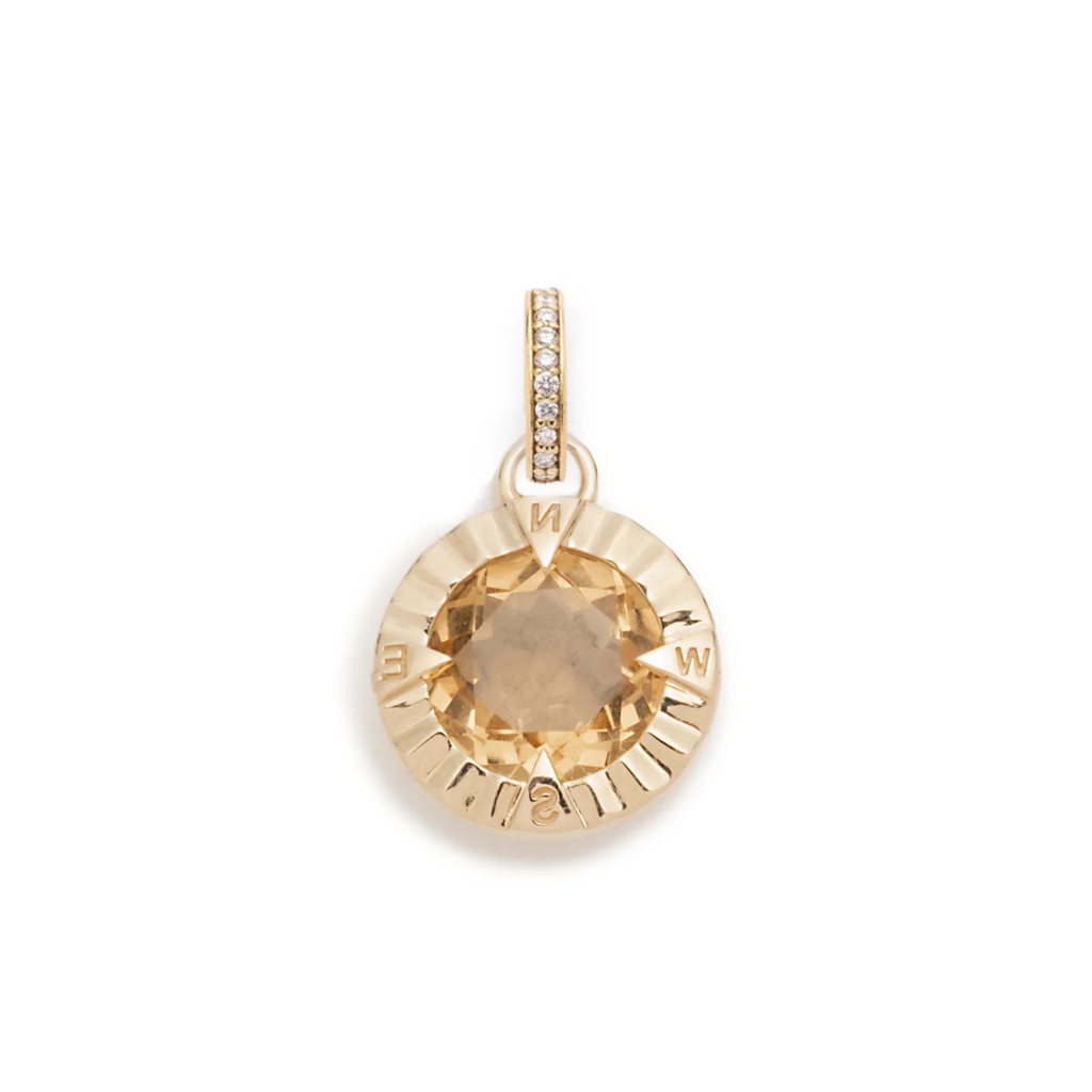Internal Compass : Champagne Citrine Gemstone with Annex Link view 1