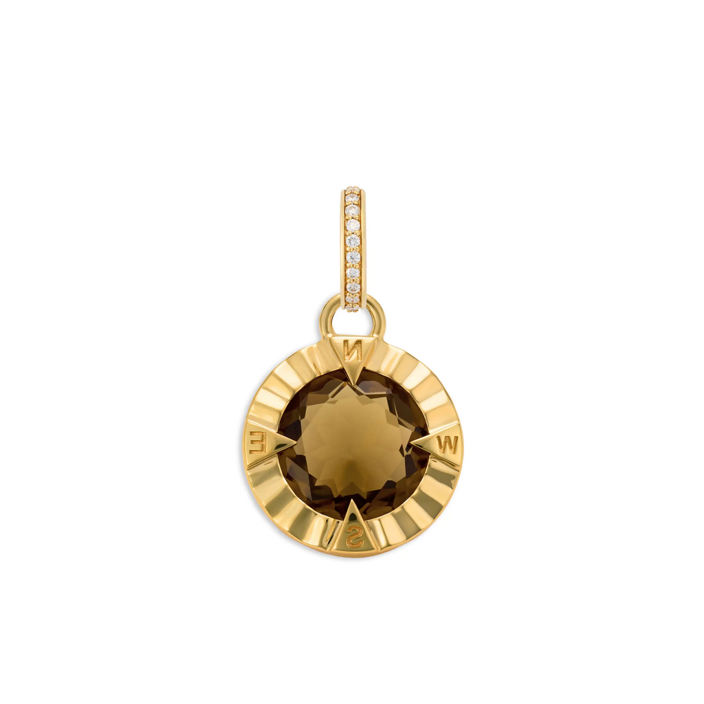 Internal Compass | Gemstone Small Pendant | Champagne Citrine, 18K Yellow Gold view 1