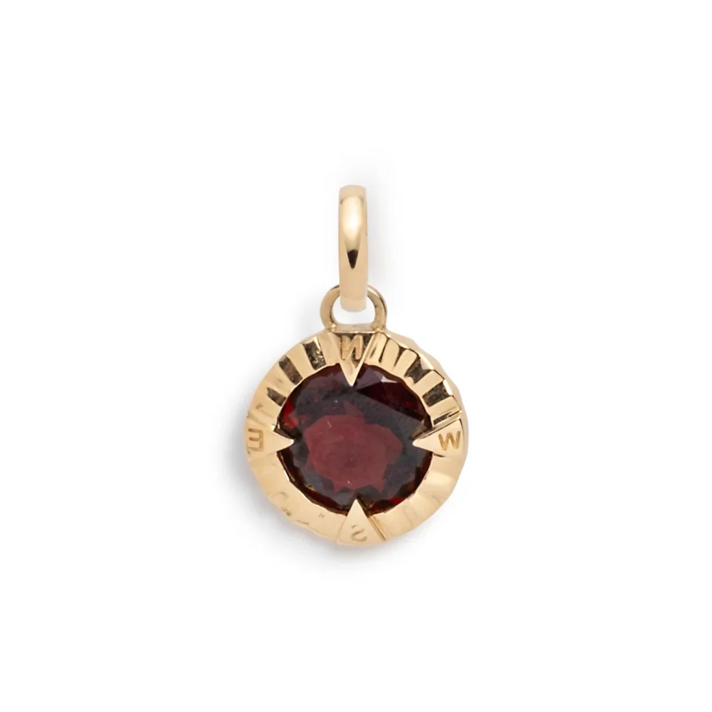 18K Yellow Gold Internal Compass : Garnet Gemstone with Annex Link – FoundRae view 3