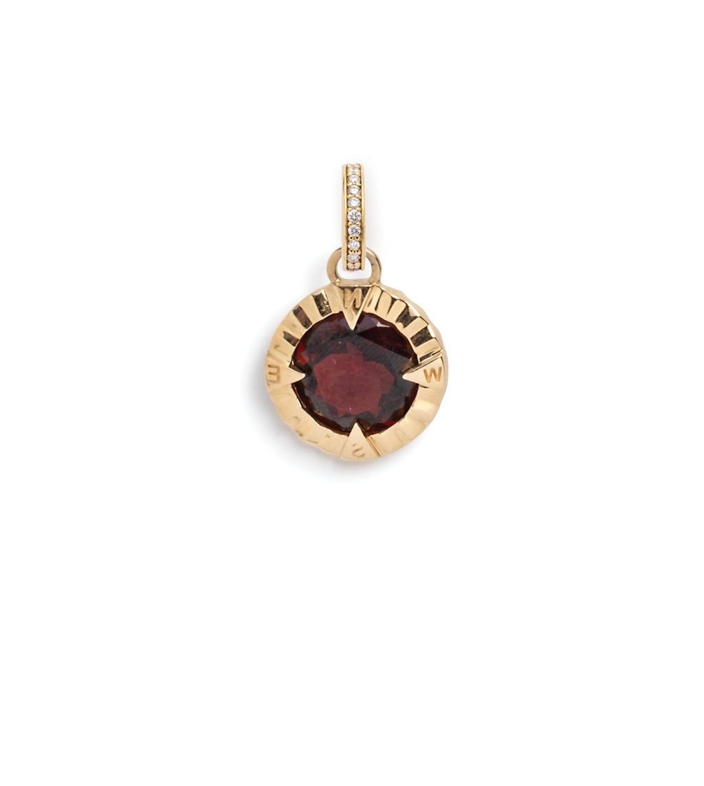 18K Yellow Gold Internal Compass : Garnet Gemstone with Annex Link – FoundRae