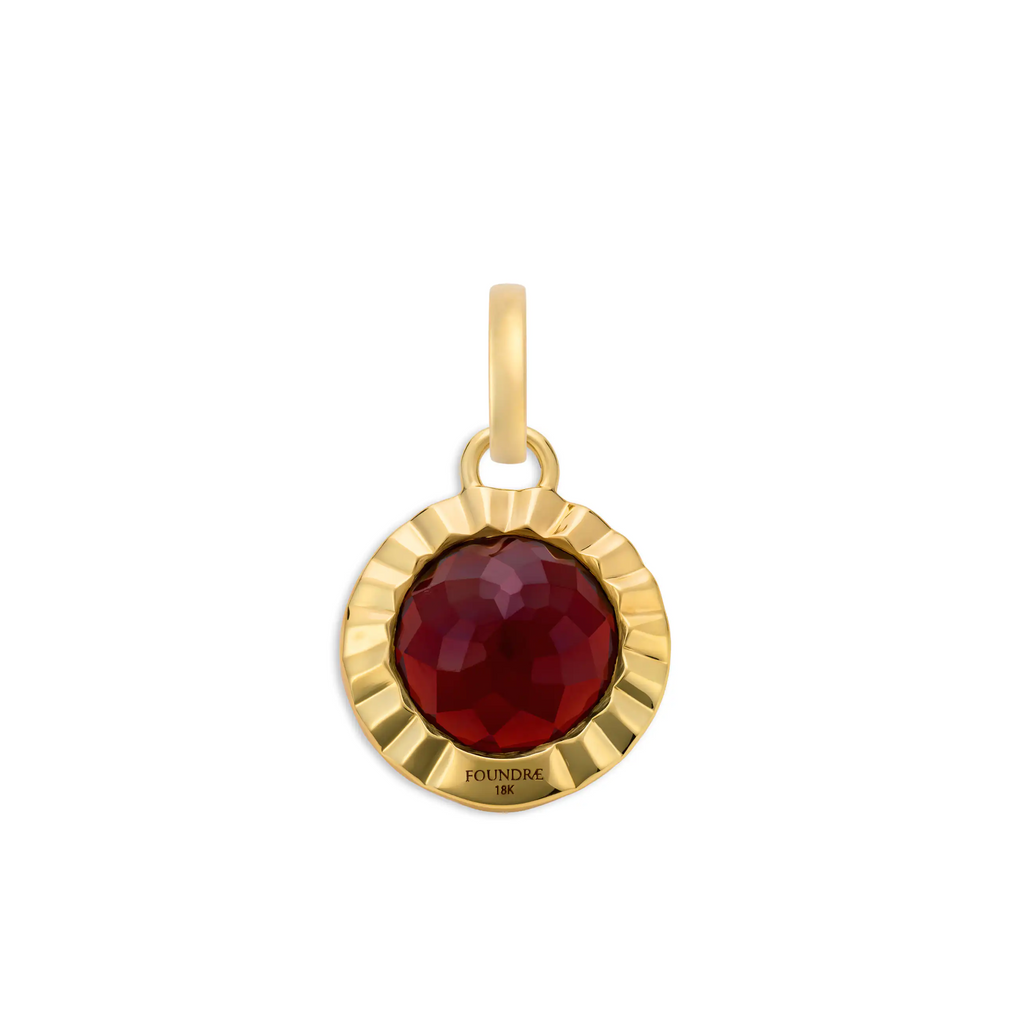 18K Yellow Gold Internal Compass | Gemstone Small Pendant | Garnet, 18K Yellow Gold – FoundRae view 5