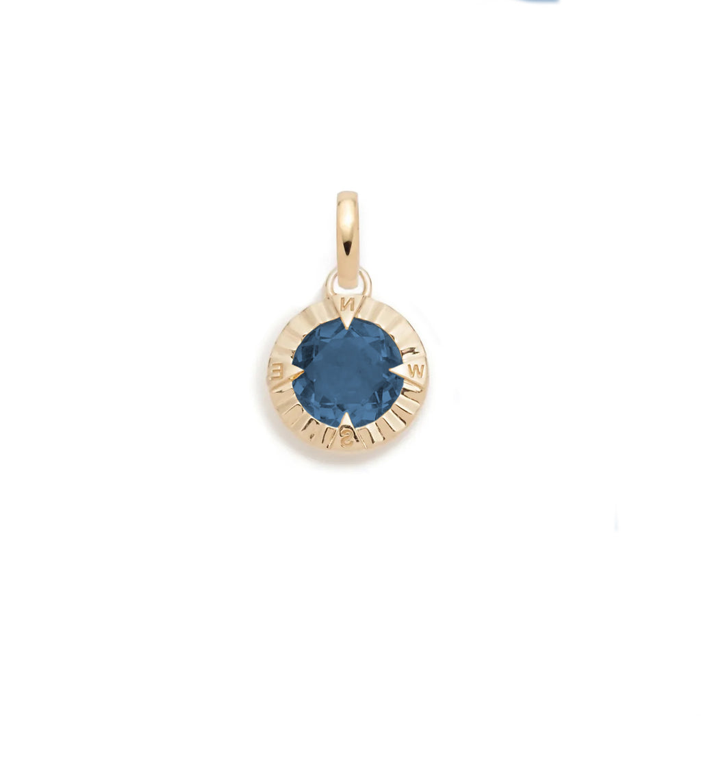 Internal Compass : London Blue Topaz Gemstone Pendant with Annex Link view 1