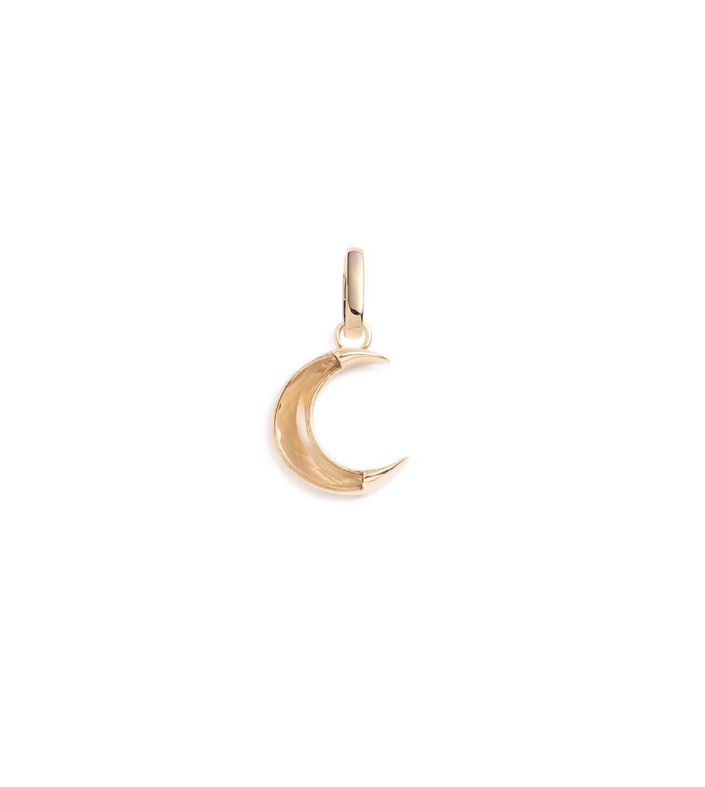 Gemstone Crescent - Karma : 15mm Medallion Champagne Citrine with Oval Pushgate view 1