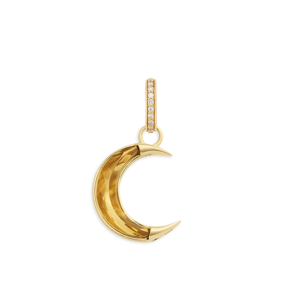18K Yellow Gold Infinite Gratitude | Gemstone Crescent Small Pendant | Champagne Citrine, 18K Yellow Gold – FoundRae view 3