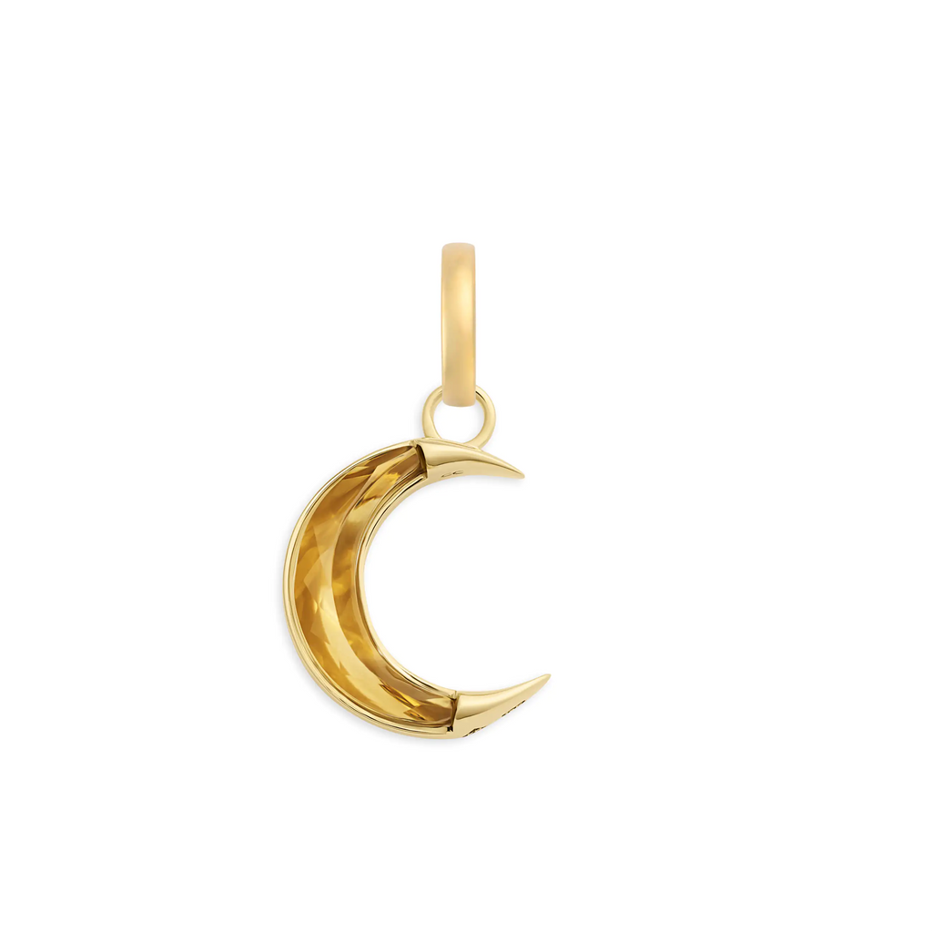 Infinite Gratitude | Gemstone Crescent Small Pendant | Champagne Citrine, 18K Yellow Gold view 1