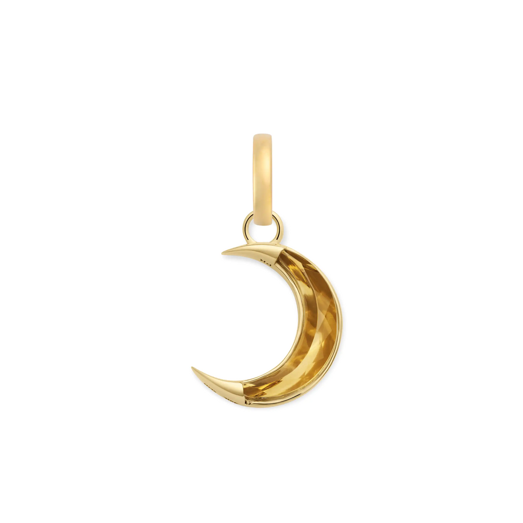 18K Yellow Gold Infinite Gratitude | Gemstone Crescent Small Pendant | Champagne Citrine, 18K Yellow Gold – FoundRae view 4