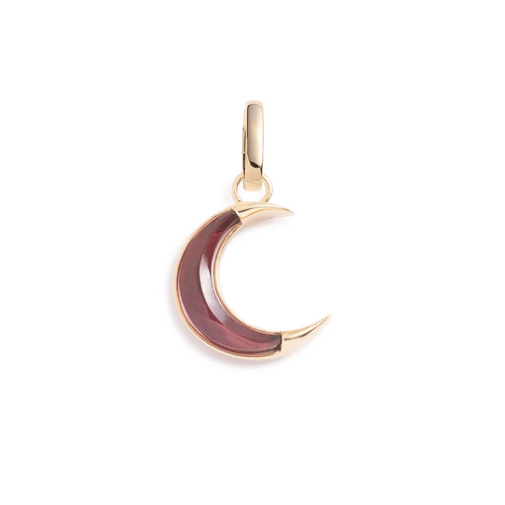 Gemstone Crescent - Karma : 15mm Medallion Garnet with Annex Link view 1