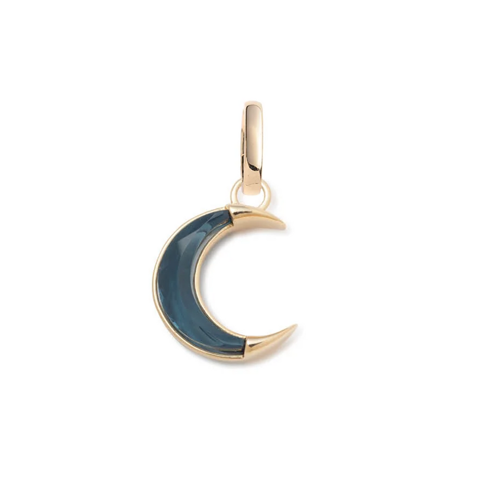 Gemstone Crescent - Karma : 15mm Medallion London Blue Topaz with Annex Link view 1